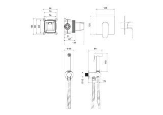 Гигиенический душ со смесителем Aquatek Оберон AQ1219BG шлифованное золото